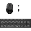 Image de Port Connect Clavier pc de Bureau sans Fil 2.4 ghz USB-a & USB-c 12 raccourcis multimédia Optique 1600 dpi azerty Prise EU Noir