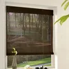 Image de MADECOSTORE Roll'up Bambou Fins rondins pour intérieur - Chocolat - L100 x H180cm