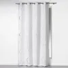Image de Douceur d'Intérieur 1605085 Rideau à Oeillet Polyester Imprimée Argent Blanc 140 x 260 cm