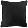 Image de Douceur d'Intérieur 1605186 Housse de Coussin + Zippé avec Encart Panama Uni Noir 40 x 40 cm