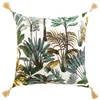 Image de douceur d'intérieur, Coussin Déhoussable (50 x 50 cm) Balinesia Vert, Coton Imprimé