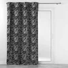 Image de Douceur d'Intérieur, Rideau à Oeillets (140 x 260 cm) Floriss Noir, Jacquard