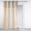 Image de douceur d'intérieur, Rideau à Oeillets (140 x 240 cm) Solea Argent, Polycoton Uni et Top Métallisé