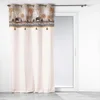Image de douceur d'intérieur, Rideau à Oeillets (140 x 240 cm) Kenya Lodge Taupe, Coton Finition Top Imprimé et Pompons