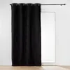 Image de Douceur d'Intérieur, Rideau à Oeillets (140 x 240 cm) Wooly Noir, Bouclette Unie