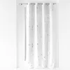 Image de Douceur d'Intérieur, Rideau à Oeillets (140 x 280 cm) Bloomy Blanc/Argent, Polyester Métalisé