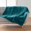 Image de Douceur d'Intérieur, Plaid Doux (125 x 150 cm) Mini Frosty Bleu, Flanelle Relief Unie