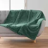 Image de Douceur d'Intérieur, Plaid Doux (125 x 150 cm) Mini Frosty Cedre, Flanelle Relief Unie