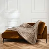 Image de Douceur d'Intérieur Plaid Hiver Chaud (180 x 220 cm) Boudoir Sable, Imitation Fourrure