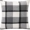 Image de Douceur d'Intérieur, Coussin Déhoussable (45 x 45 cm) Ecossais Anthracite, Tartan et Velours