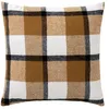 Image de Douceur d'Intérieur, Coussin Déhoussable (45 x 45 cm) Ecossais Camel, Tartan et Velours