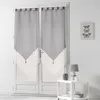 Image de douceur d'intérieur, Paire de Voilages à passants (2 x 60 x 160 cm) Duo Blanc/Gris, Voile Bicolore