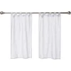 Image de Douceur d'Intérieur Haltona Paire Droite Passants Effet Lin Tisse Haltona Polyester, Blanc, 90x60 cm