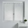 Image de Douceur d'Intérieur, Paire Droite à Passants (2 x 60 x 90 cm) Petite Fleur Blanc/Blanc, Voile Sablé Brodé