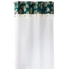 Image de Douceur d'Intérieur, Voilage à Oeillets (140 x 240 cm) Sabaly Bleu, Voile Sablé avec Top Velours Imprimé Or