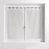 Image de Douceur d'Intérieur, Paire Droite à Passants (2 x 60 x 120 cm) Olympia Blanc, Voile Sablé Brodé