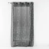 Image de Douceur d'Intérieur, Voilage à Oeillets (140 x 240 cm) Arty Line Anthracite/Argent, Voile Sablé Imprimé Métallisé