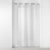 Image de Douceur d'Intérieur, Voilage à Oeillets (140 x 240 cm) Hoops Blanc, Voile Sablé Brodé