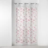 Image de Douceur d'Intérieur, Voilage à Oeillets 140 x 240 cm Voile Sablé Brodé, Hoops Rouge