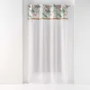 Image de Douceur d'Intérieur, Voilage à Oeillets (140 x 240 cm) Alissia Top Menthe, Voile Sablé avec Top Imprimé et Jute