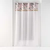 Image de Douceur d'Intérieur, Voilage à Oeillets (140 x 280 cm) Alissia Top Rose, Voile Sablé avec Top Imprimé et Jute