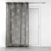 Image de Douceur d'Intérieur, Voilage à Oeillets (140 x 240 cm) Lineor Anthracite/Or, Voile Sablé Imprimé Métallisé