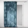 Image de Douceur d'Intérieur, Voilage à Oeillets (140 x 280 cm) Esquisse Bleu, Voile Sablé Imprimé