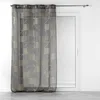 Image de Douceur d'Intérieur, Voilage à Oeillets (140 x 280 cm) Lineor Anthracite/Or, Voile Sablé Imprimé Métallisé