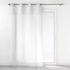 Image de Douceur d'Intérieur, Voilage à Oeillets (140 x 240 cm) Eleania Blanc, Effet Lin Tissé et Franges