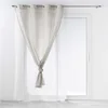 Image de Douceur d'Intérieur, Voilage à Oeillets (140 x 240 cm) Duetto Gris/Blanc, Voile Double Sablé