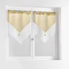 Image de Douceur d'Intérieur, Paire de Voilages à Passants (2 x 60 x 160 cm) Duetto Miel/Blanc, Voile Double Sablé