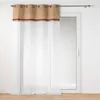 Image de Douceur d'Intérieur, Voilage à Oeillets (140 x 240 cm) Malory Terracotta, Voile Sablé avec Top Jute et Franges