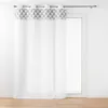 Image de Douceur d'Intérieur, Voilage à Oeillets (140 x 240 cm) Kasita Blanc, Voile Tissé et Top Suede Brodé