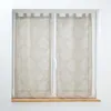 Image de Douceur d'Intérieur, Paire de Voilages à Passants (2 x 60 x 120 cm) Levita Taupe, Voile Tissé Appliqué