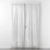 Image de Douceur d'Intérieur, Paire Droite Passe-Tringle (2 x 70 x 240 cm) Filiane Blanc, Voile Sablé Appliqué