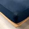 Image de douceur d'intérieur, Drap Housse (180 x 200 cm) Biolina Bleu Nuit, 100% Coton Bio