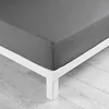 Image de douceur d'intérieur, Drap Housse (160 x 200 cm) Lina Anthracite, 100% Coton