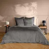 Image de Douceur d'Intérieur, Parure de Lit 3 Pièces (240 x 220 cm) Velina Anthracite, Velours Uni