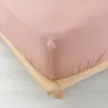 Image de douceur d'intérieur, Drap Housse (140 x 190 cm) Angelia Rose, Gaze de Coton Unie