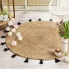 Image de Douceur d'Intérieur, Tapis Rond (Diamètre 120 cm) Shira Noir, Jute