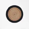 Image de Douceur d'Intérieur, Tapis Rond (Diamètre 90 cm) Salem Noir, Jute Bicolore