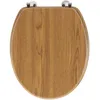 Image de Douceur d'Intérieur, Abattant WC à Charnières Métal (37 x 47 cm) Strata Chene, MDF Effet Bois