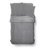 Image de TODAY Winter Touch Parure de lit 2 personnes en polyester côtelé acier - 1 housse de couette 240 x 220 cm + 2 taies d'oreiller 63 x 63 cm
