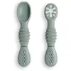 Image de Cuillères bébé d'apprentissage silicone Eucalyptuse