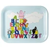 Image de Barbapapa Plateau avec Motif Alphabet Multicolore