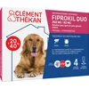 Image de Fiprokil DUO Grands Chiens Clément Thékan (20-40 kg) - Anti-Puces/Tiques - Élimine parasites/oeufs - Protège jusqu’à 7 semaines l’animal et 12 semaines l’environnement - 4 pipettes Spot On