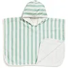 Image de Poncho de bain bébé Rayures Vert Sauge