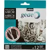 Image de PEBEO Gédéo Lot de 12 Feuilles Effet Miroir Métal, Argent, 18,5 x 15,5 x 0,05 cm