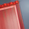 Image de Home Maison - Voilage Filet avec Parement Taffetas - Polyester Uni -  illets Ronds Argent Ø 4 cm avec Bande de Renfort - Léger pour Salon et Chambre - 140 x 240 cm - Orange