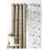 Image de Homemaison - Rideau d'Ameublement Imprimés Papillons - 60% Coton et 40% Polyester - Jacquard Tamisant pour Salon, Chambre - Ø 4 cm Oeillets Ronds Argent - 140 x 260 cm - Beige